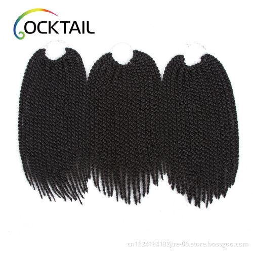 synthetic 3d cubic twist crochet braids hair different length cubic braid, toyokalon fiber synthetic braid hair